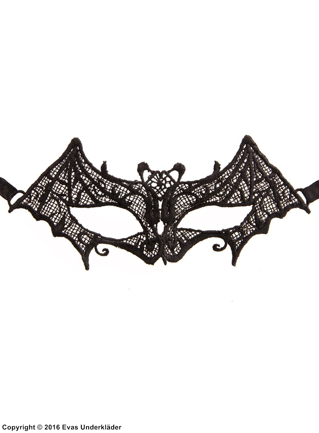 Vampire bat Venetian lace appliqué eye mask
